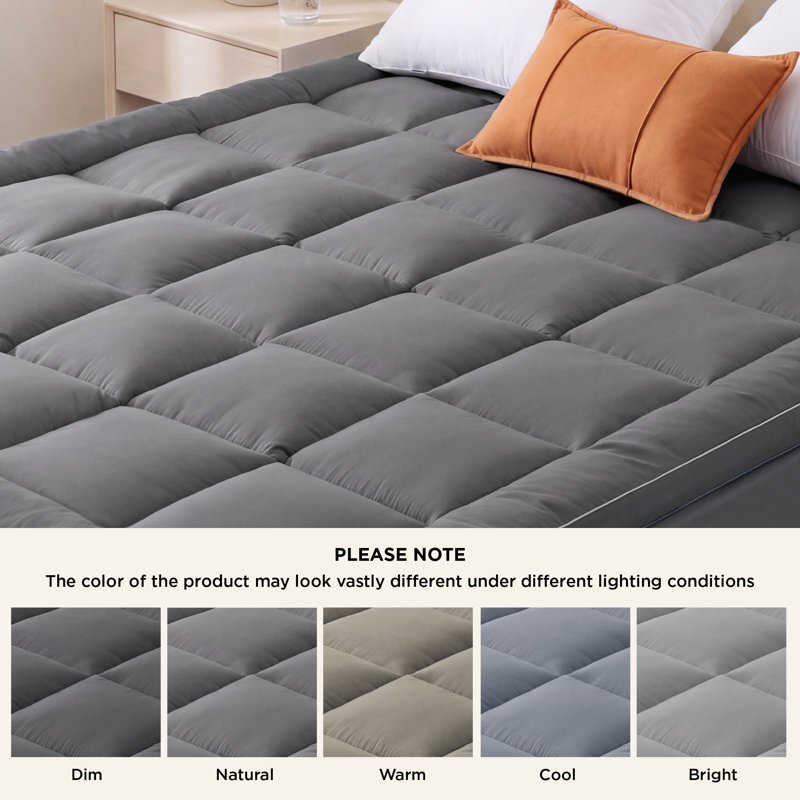 Surmatelas - housse de surmatelas avec poches profondes, gris, Grand lit