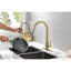 Robinet de cuisine doré brossé avec fonction rétractable - Acier inoxydable, finition anticorrosion pour la longévité, 24,9 po Profondeur de l'emballage Tête de jet en acier à utilisation polyvalente, rouille-213457643