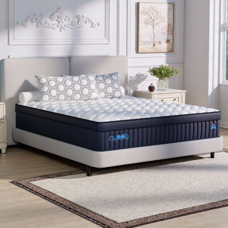 Matelas hybride simple de luxe de 14 pouces - Mousse à mémoire de forme et ressorts ensachés pour un soutien rafraîchissant, un soulagement de la pression et un confort ultra-moelleux - Housse hypoallergénique