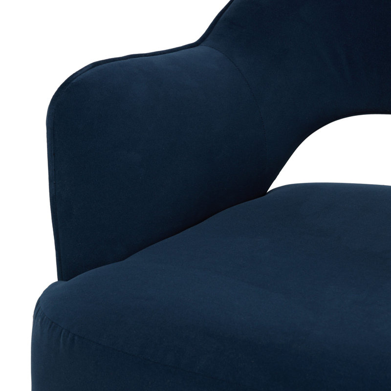 BLYTHE Swivel Armchair, Crypton Henry Navy Polyester