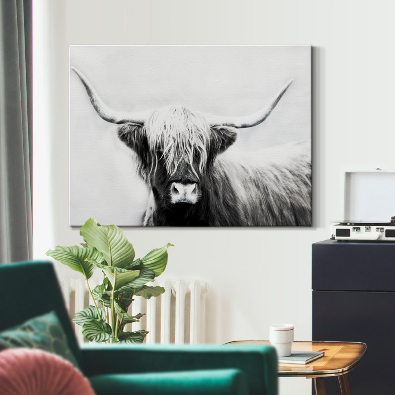 Highland Longhorn Wrapped Canvas Painting Print, 24" H  x 36" W x 1" D