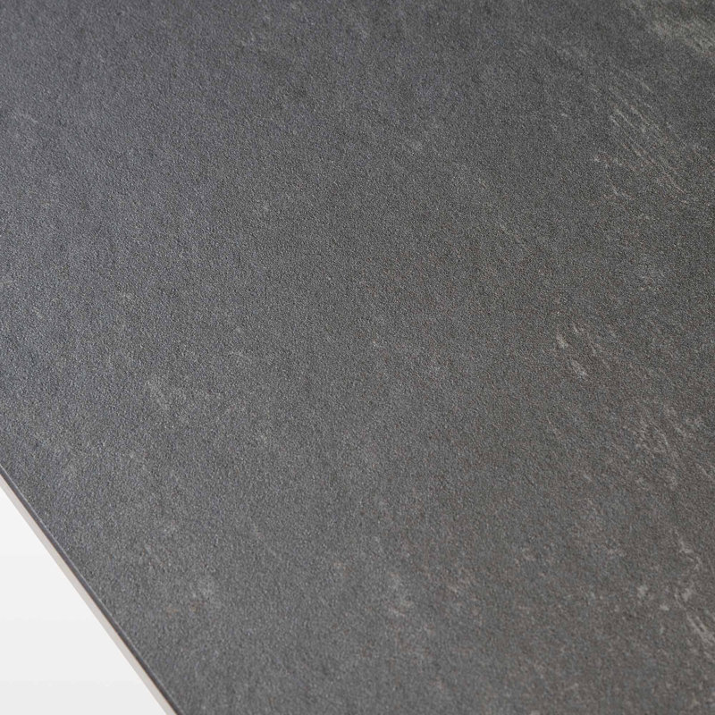 Rectangular Extendable Dining Table With Sintered Stone, Black (78"-118")