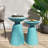 Serenita Outdoor Iron Side Tables With Flared Design, Set Of 2, For Modern And Durable Outdoor Use-755823448