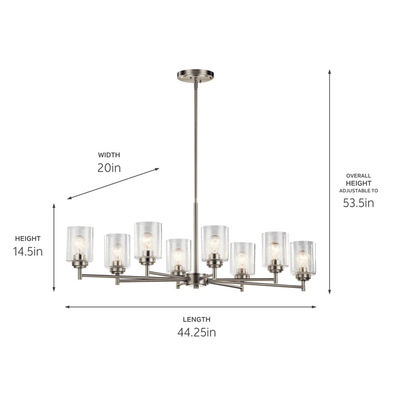 Brushed Nickel 8-Light Modern Sphere Chandelier