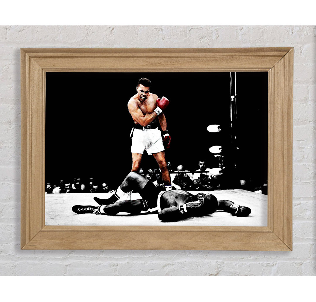 Muhammad Ali Knock Down - Einzelner Bilderrahmen Kunstdrucke