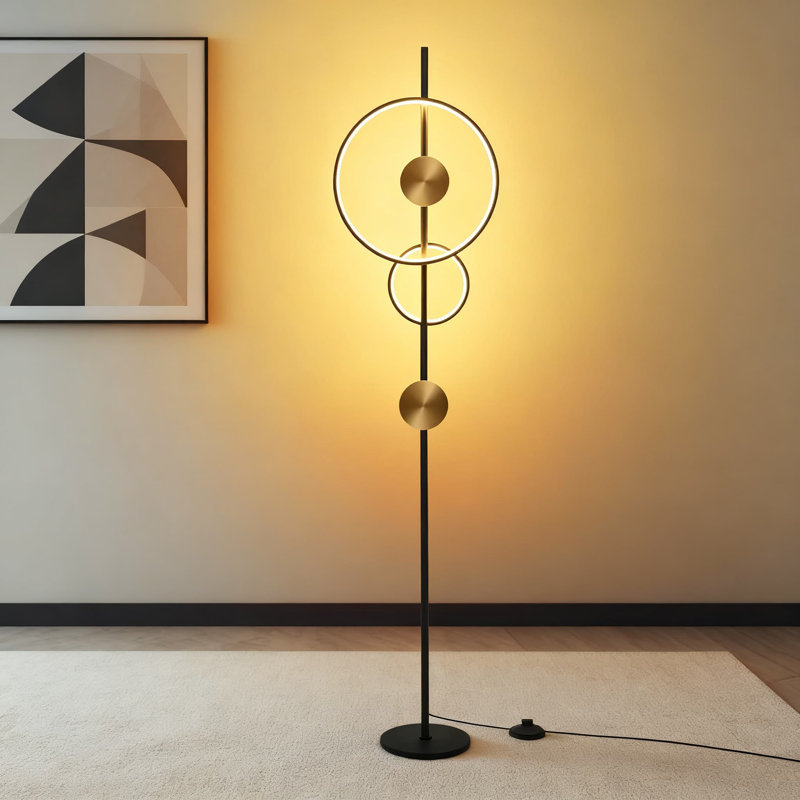 Lampe sur pied moderne à DEL avec télécommande - Lampe sur pied en spirale à intensité variable de 40 W, 3 températures de couleur, éclairage lumineux de 2500LM pour le salon, la chambre à coucher et le bureau