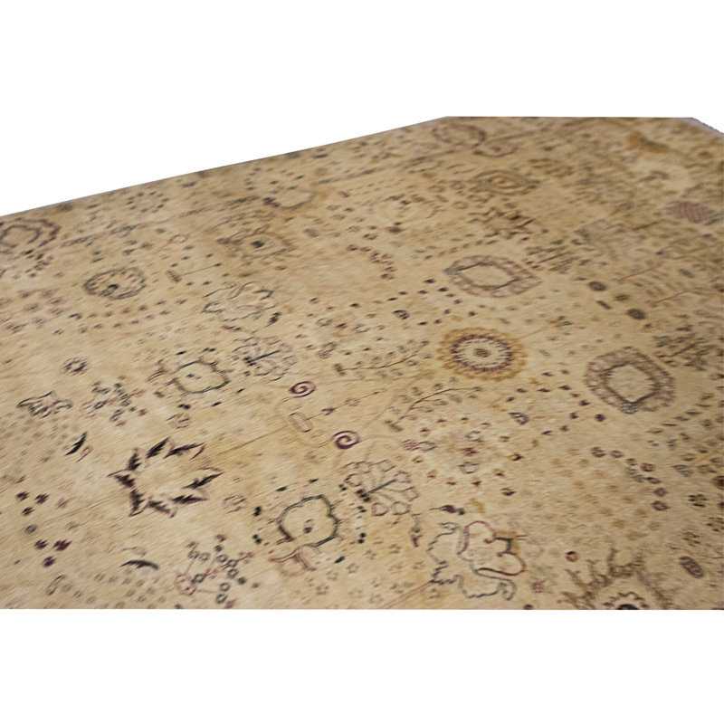 Tapis doré et doré de haute qualité noué à la main