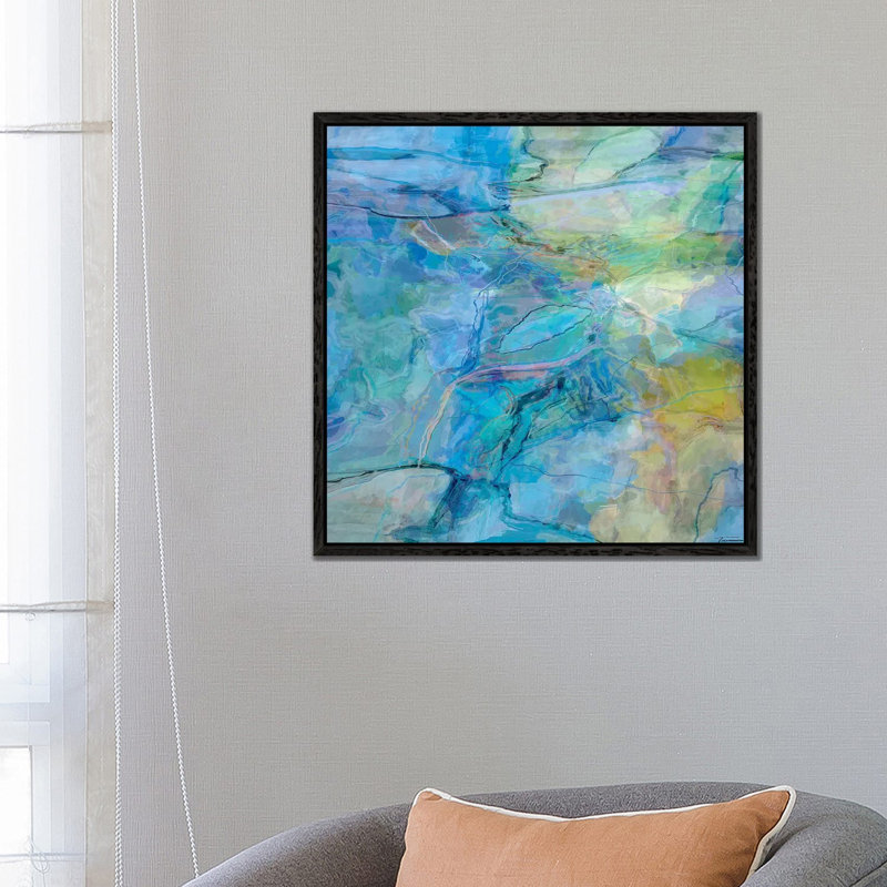 Random V by Michael Tienhaara - Print on Canvas, 66.04cm H x 66.04cm W x 3.81cm D, Black Floater Framed