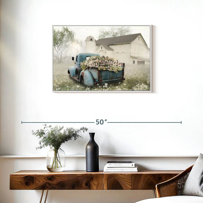 Pleine de fleurs, 31 po x 21 po, Cadre flottant blanc