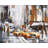 Contemporary Brown Polyester Placemat - Abstract Citystreet Decor