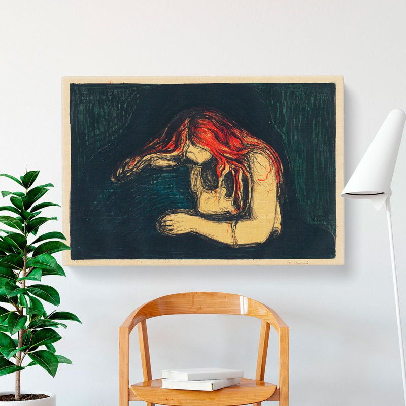 The Vampire Vol.2 by Edvard Munch - Wrapped Canvas Painting, 35cm H x 50cm W x 3cm D