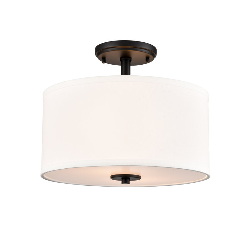 Plafonnier semi-encastré 2 lumières Halima , Noir mat