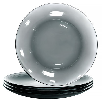 Lakevia Grey Glass Dessert Plate 9.25''