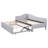 Twin Size Upholstered L-Shaped Upholstered Daybed With Pop Up Trundle, Gray-1558413694