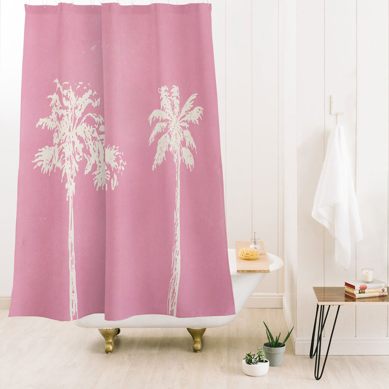 DENY Designs pb pink palm trees Shower Curtain