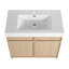 Meuble-lavabo autoportant de 36 pouces avec lavabo en résine blanche et armoires à fermeture douce pour salles de bain modernes
