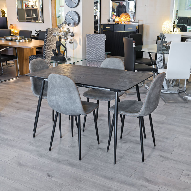 Abbottstown 4 - Person Dining Set, Black, Mocha