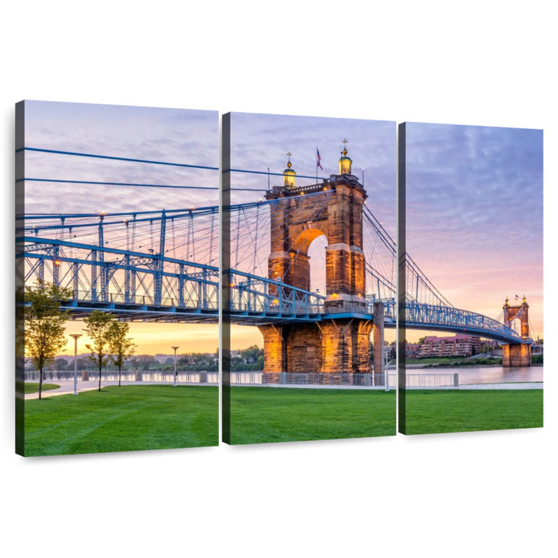 Pont suspendu Roeble Cincinnati, H 42 po x l 65 po
