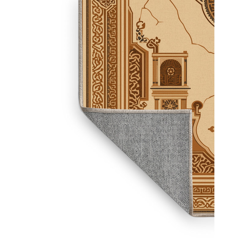 Tapis oriental beige / beige lavable à la machine Pauleta, 3 X 5