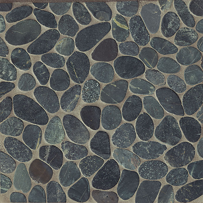 Hemisphere Random Sized Natural Stone Pebble Mosaic Wall Tile