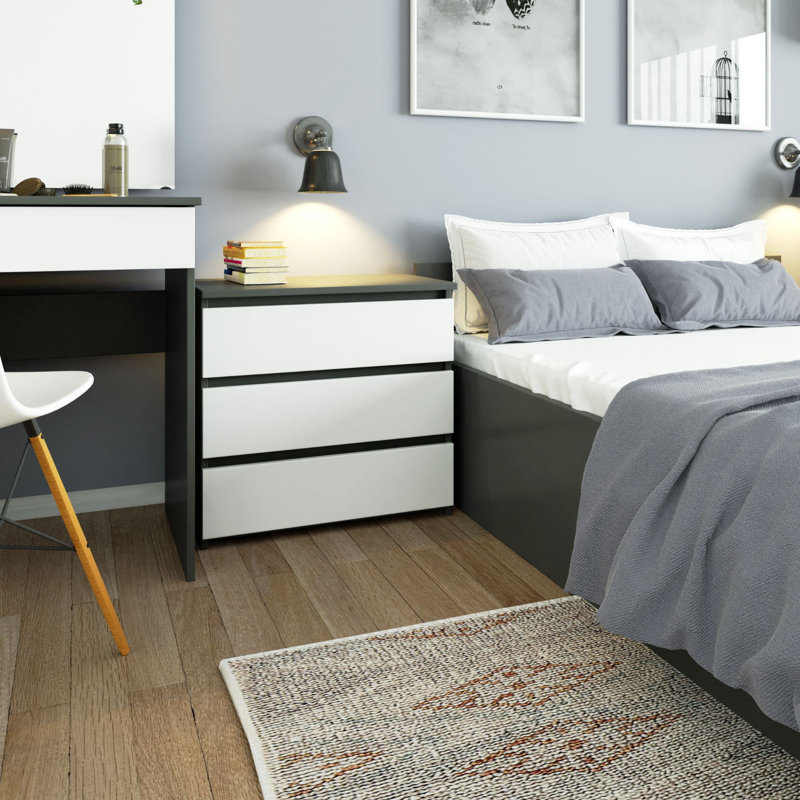 Renhold 60cm W Particle Board Bedside Table