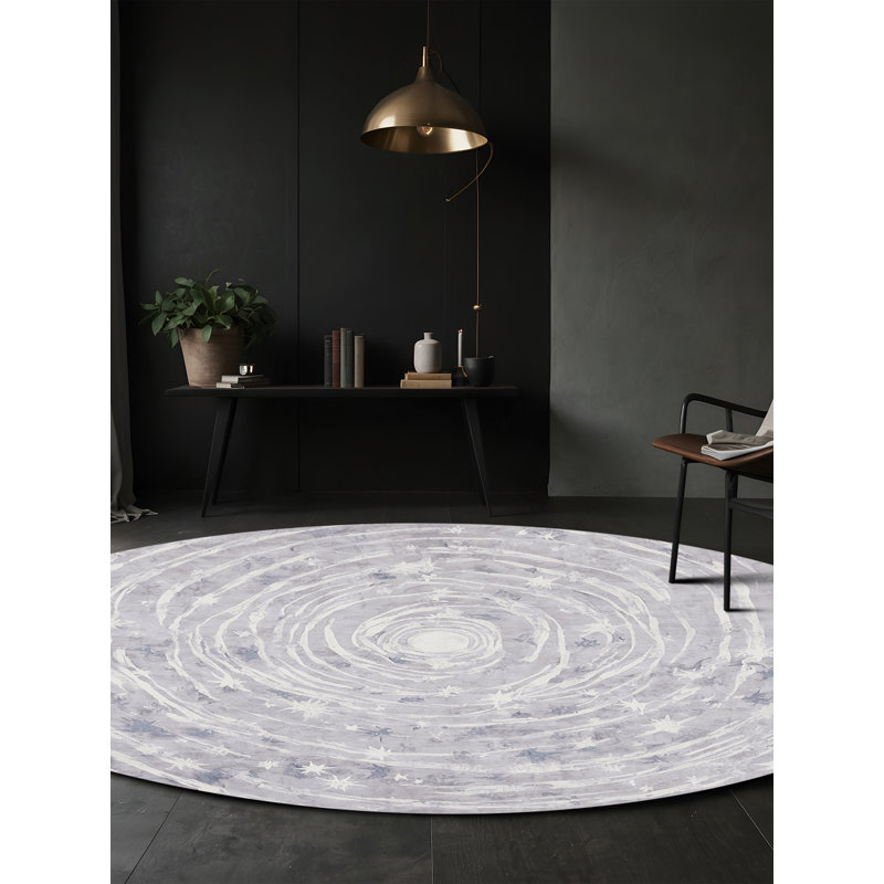 Machine Washable White Area Rug, Round 7'