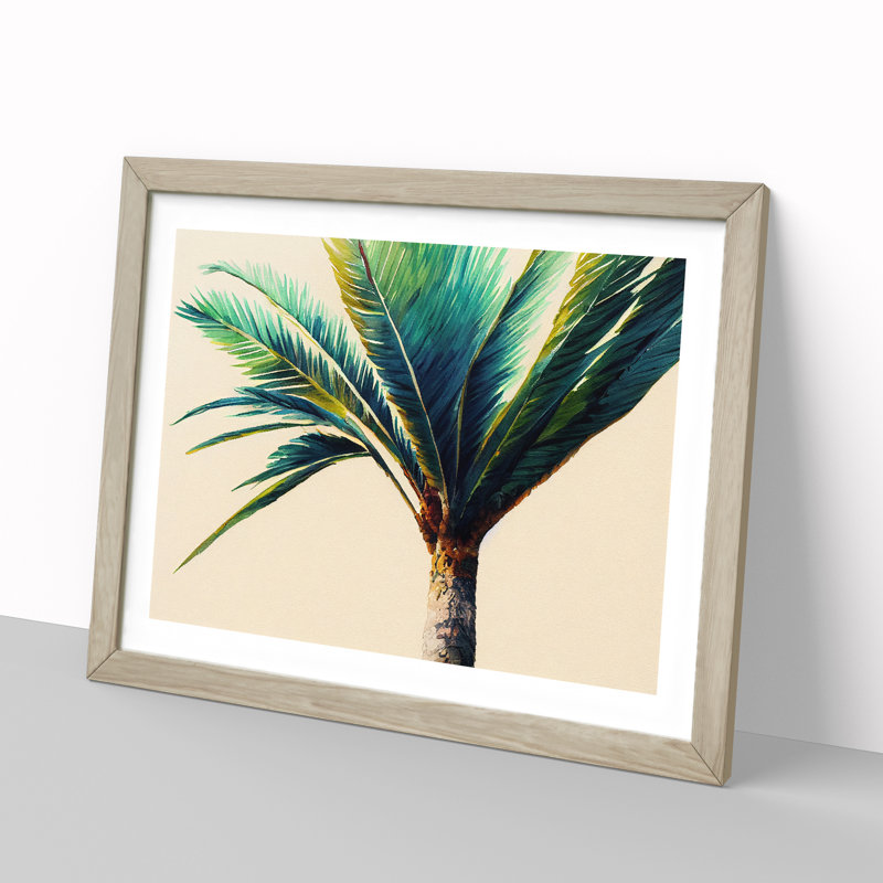 Interesting Palm Tree - Framed Print, 34cm H x 46cm W x 2cm D, Oak
