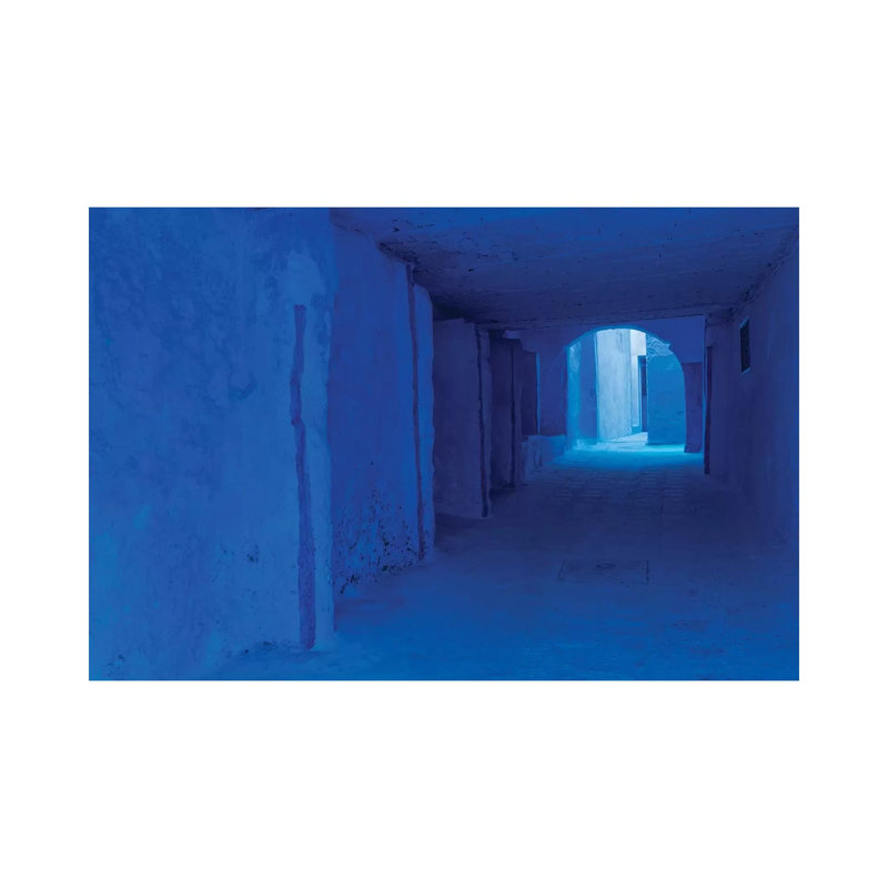 Africa, Morocco, Chefchaouen. Blue-Painted Alley. by Jaynes Gallery - Wrapped Canvas Print, 20.32cm H x 30.48cm W x 1.905cm D