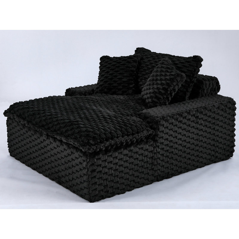Upholstered Chaise Lounge, Black