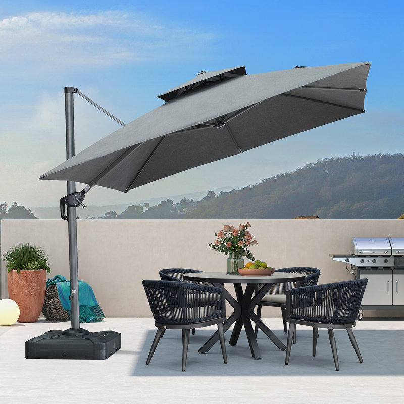 Parasol carré 10 po, Ardoise coulée