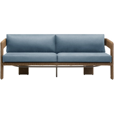 Amber 82" Outdoor Wicker Patio Sofa with Sunbrella Cushions
