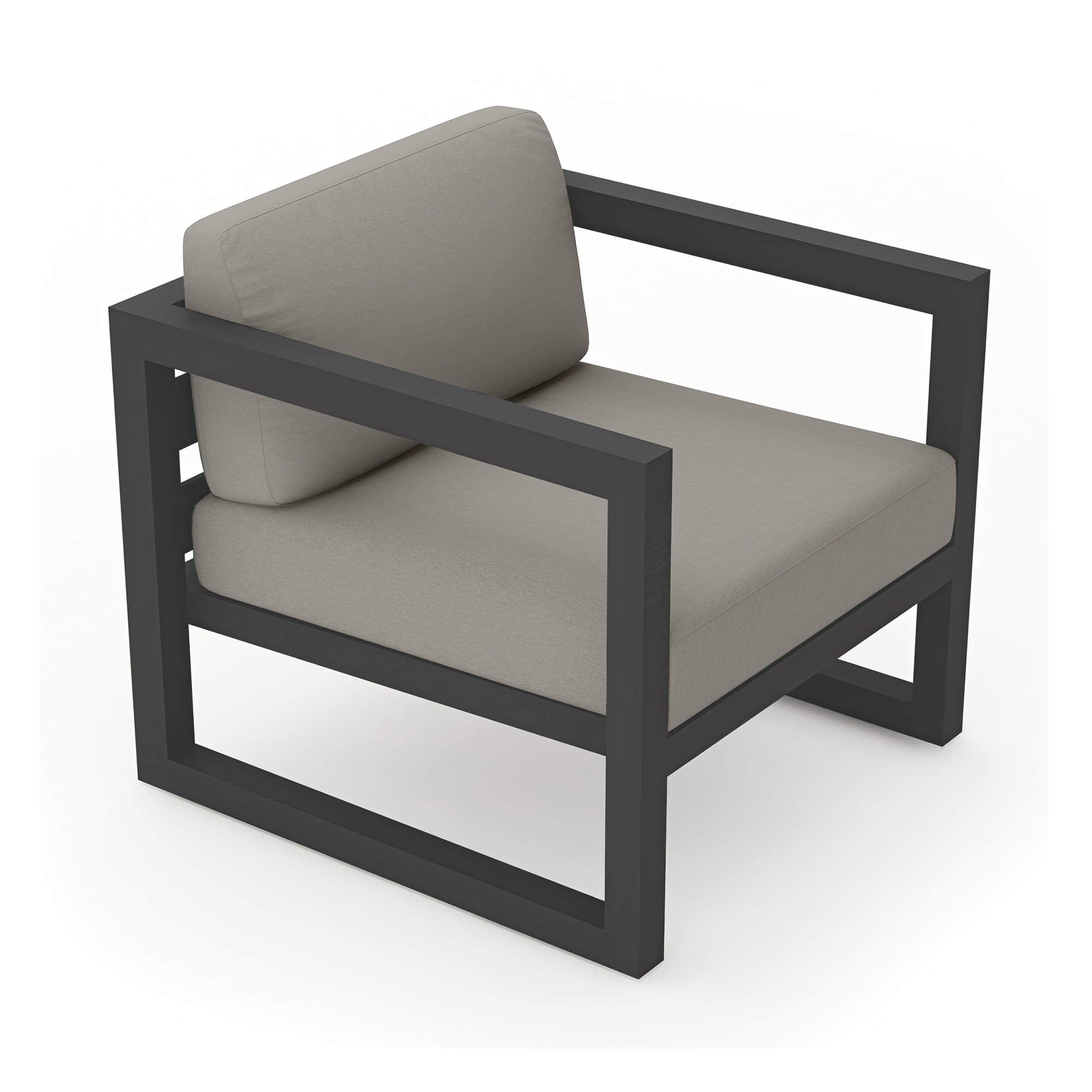 Smith Outdoor Lounge Chair with Sunbrella® Cushions, Canvas Charcoal, Slate