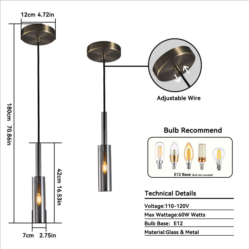 Luminaires suspendus en verre Modern Light, 3