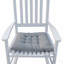 Chaise berçante en bois blanc, sans tapis-1739136782