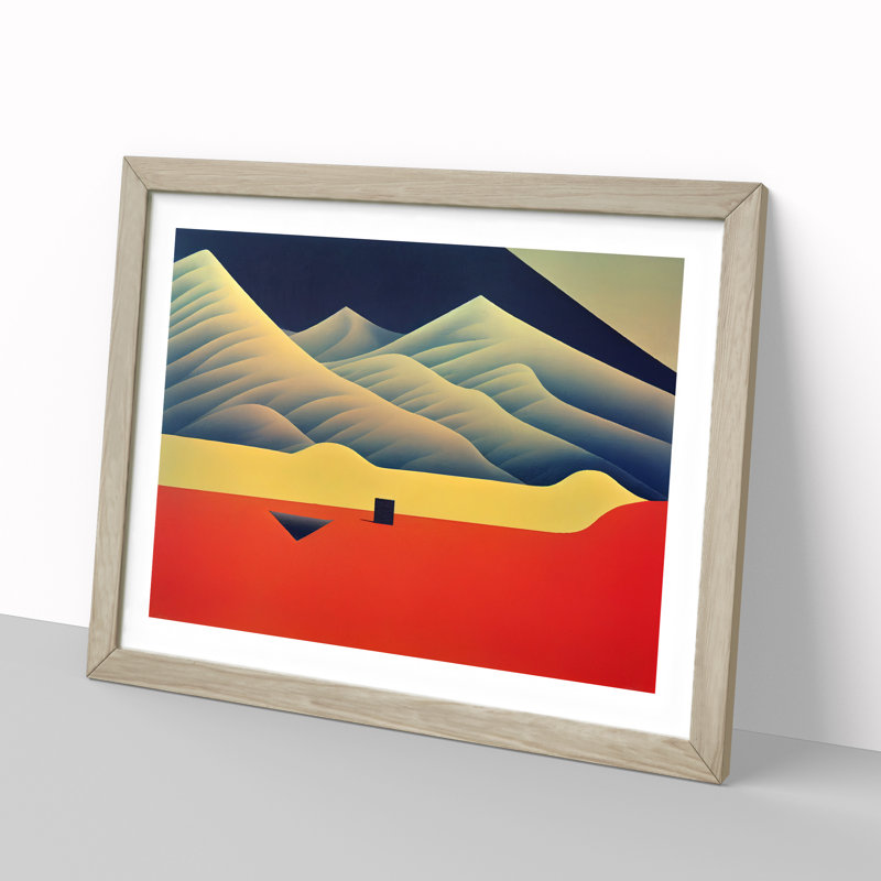 An Abstract Desert - Framed Print, 25cm H x 34cm W x 2cm D, Oak