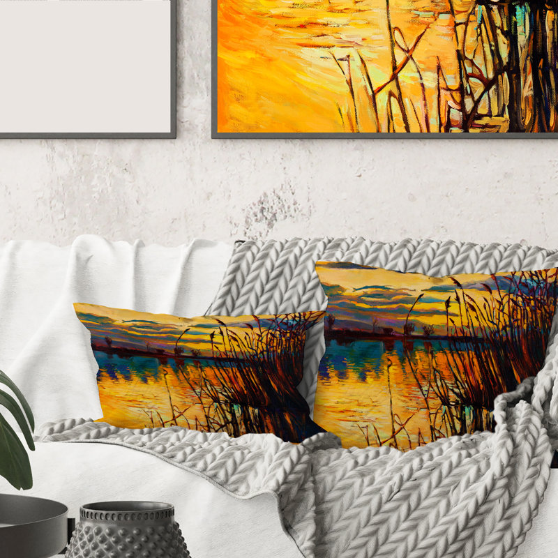 Housse et insert de coussin carré Sunset, 18" x 18"
