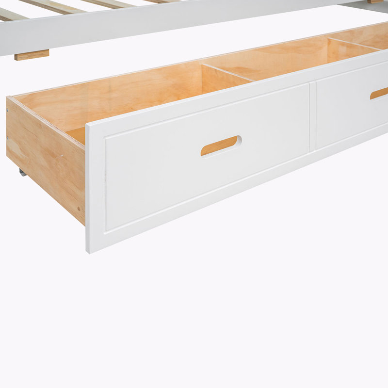 Kuster Wood Twin Size Wooden Canopy Daybed with 3 in 1 Storage Drawers, White