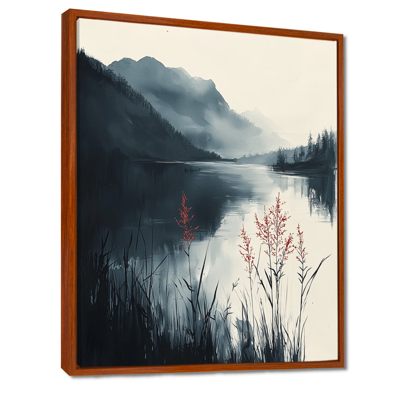 Art mural grand Giselbert, Brun, H 32 po x l 24 po, Reproduction avec cadre flottant