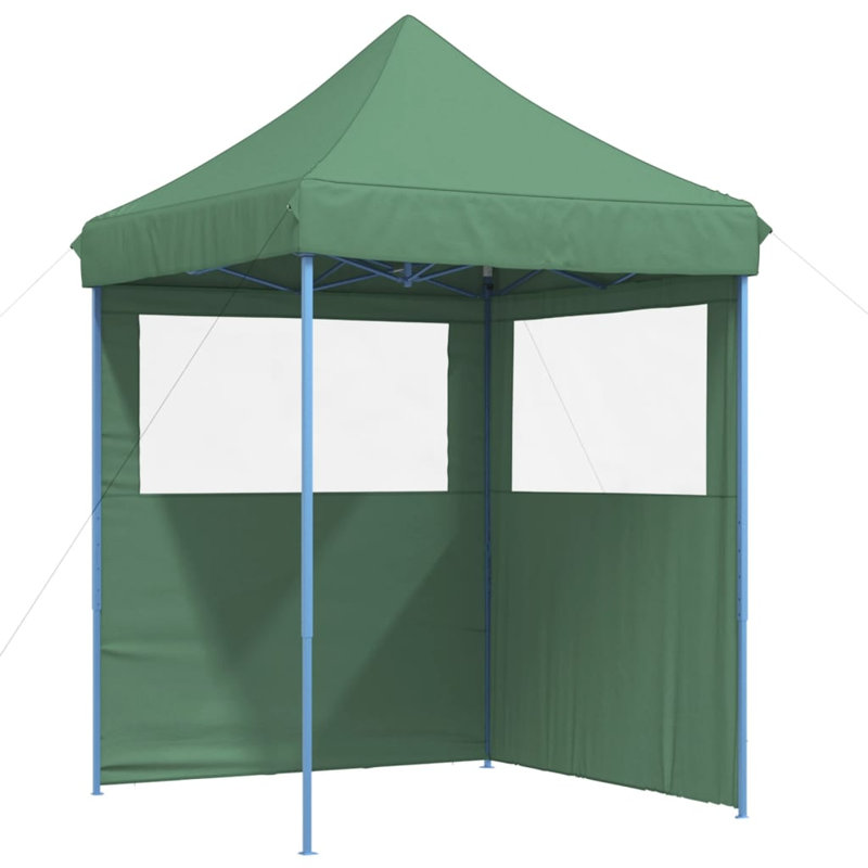 Vidaxl Foldable Party Tent Pop-Up With 2 Sidewalls, 306cm H x 200cm W x 200cm D, Green, Blue