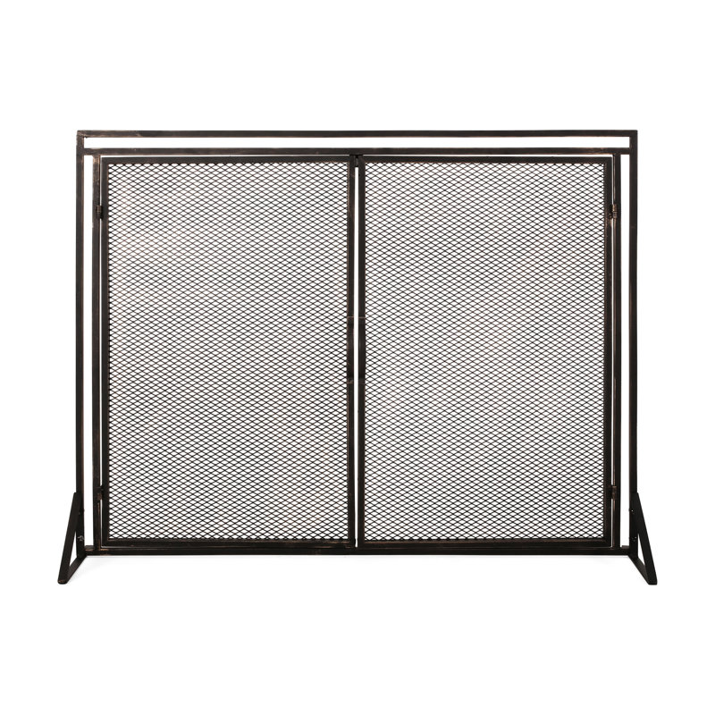 Pare-feu moderne en fer, fini mat - 102,6 cm (l) x 77,2 cm (h), design élégant et raffiné
