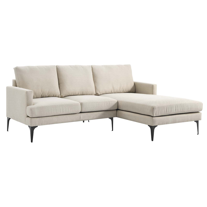 Modway Evermore Right-Facing Sectional Sofa, Beige