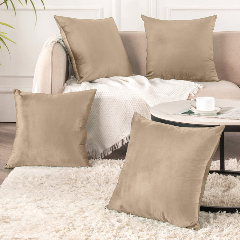 Atkison Velvet Scatter Cushion Cover (Set of 4), Brown