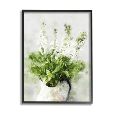 " Blooming White Florals In Cacti Field Desert Plants " by Ziwei Li Painting Print