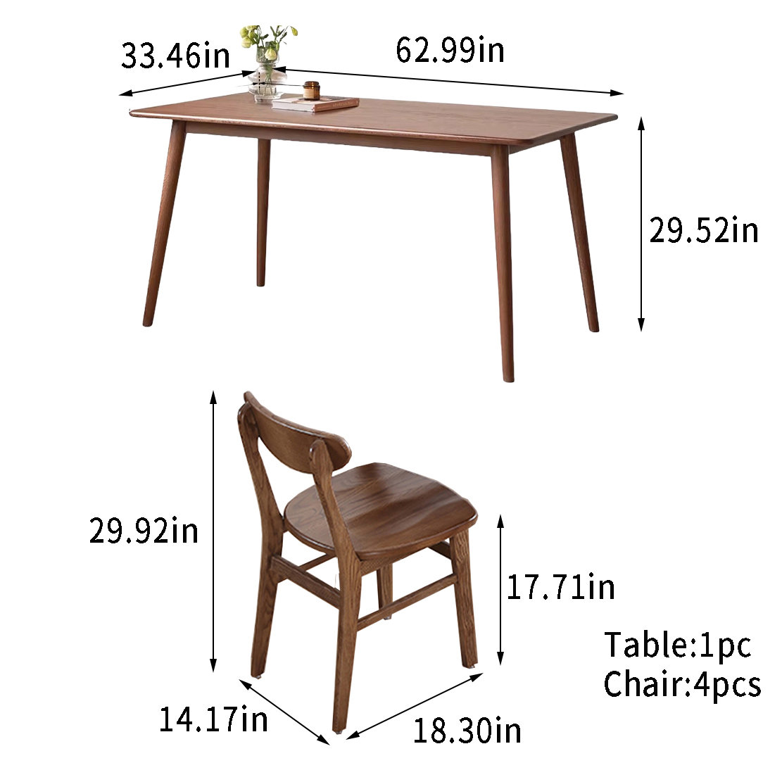 Corrigan Studio Nordic Full Solid Wood Dining Table - Wayfair Canada
