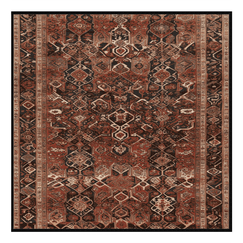 Tapis brun lavable à la machine, Carré 5 pi