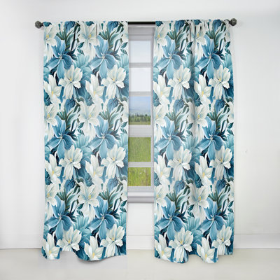 Oceanic Impressions Tropical Pattern II - Tropical Velvet Curtain - Room Darkening - 1 panel
