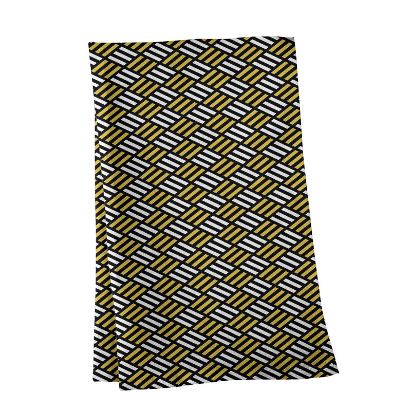 Serviette de thé à carreaux classiques à rayures classic Mcguigan, Jaune / Noir, Polyester sergé