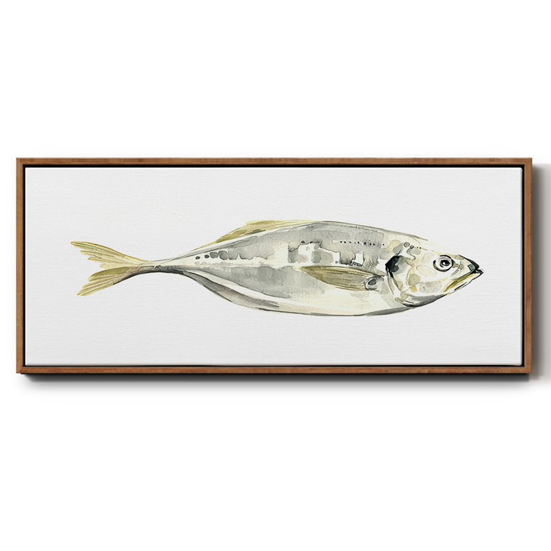 Silver Fish III- Framed Canvas, 20" H x 50" W