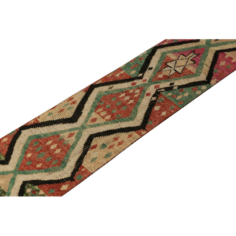 Rug & Kilim’S Moroccan Runner In Multicolor Tribal Geometric Pattern, Runner 2'6" x 8'