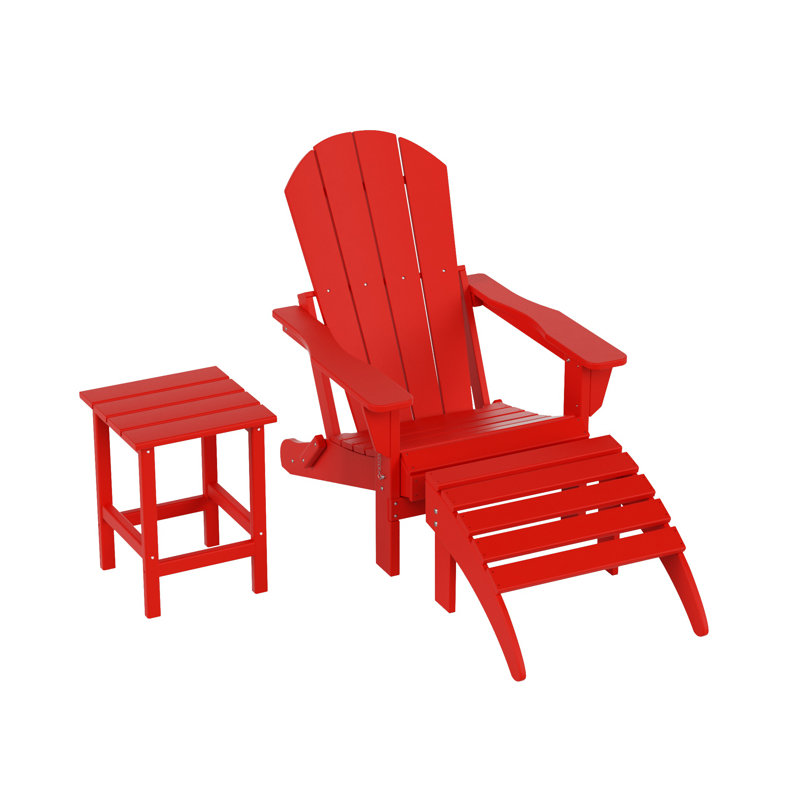 Chaise de patio avec repose-pieds Laguna, Rouge